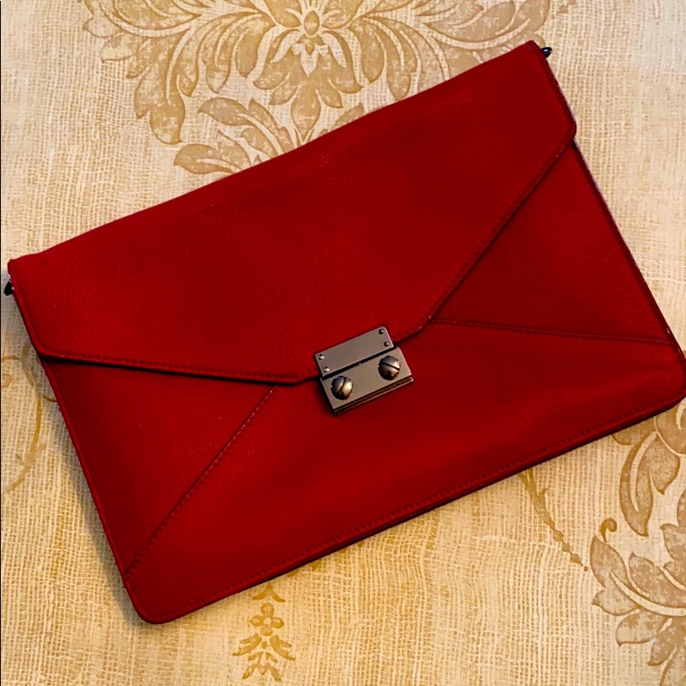 Pure Collection Crimson Red Leather Clutch